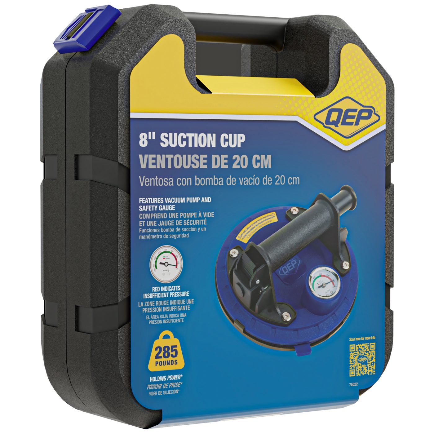 QEP 8" Pump Suction Cup with Gauge