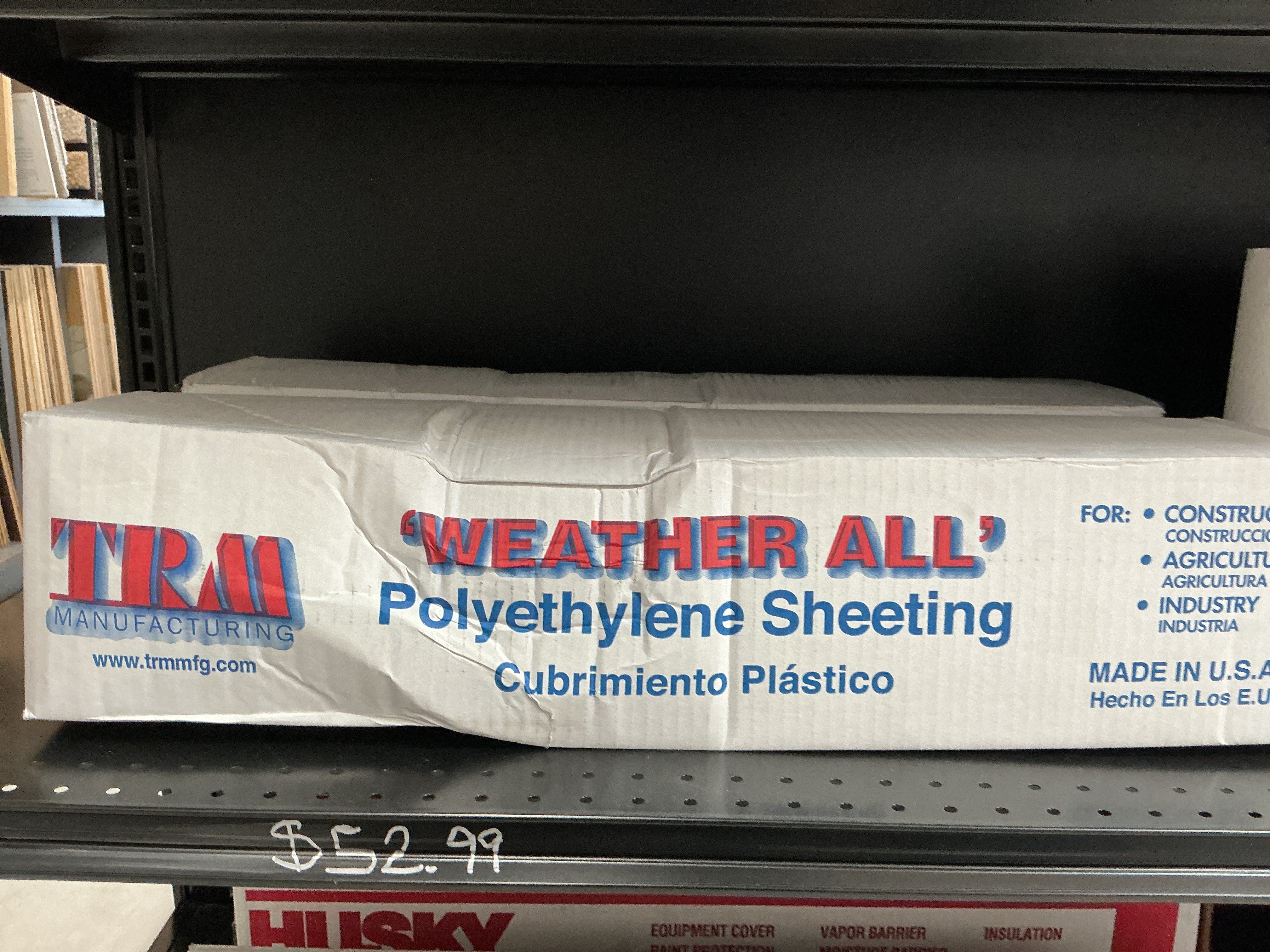 TRM Weather All Clear Poly Sheeting 6mil 8' X 100' Folded Roll