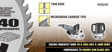 CRAIN #821 Carbide-Tipped Undercut Blade
