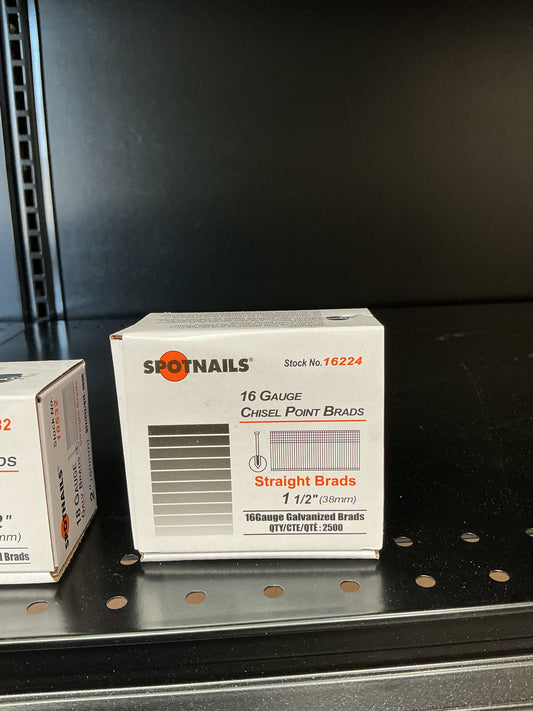 1 1/2" 16 Gauge Brad Nails