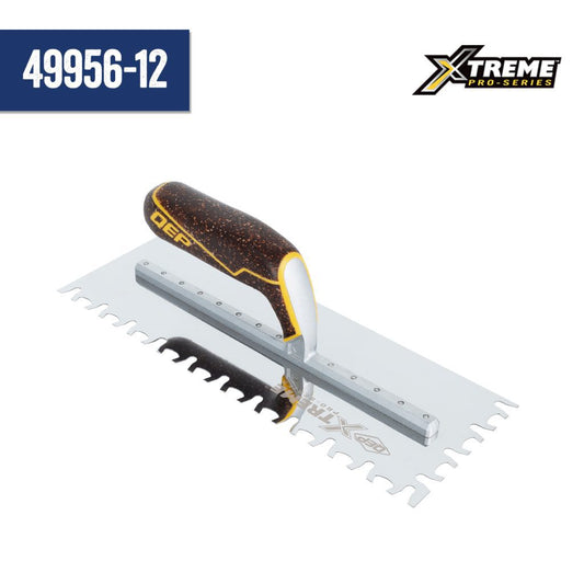 QEP Xtreme Euro Notch Cork Handle XL Stainless Steel Trowel