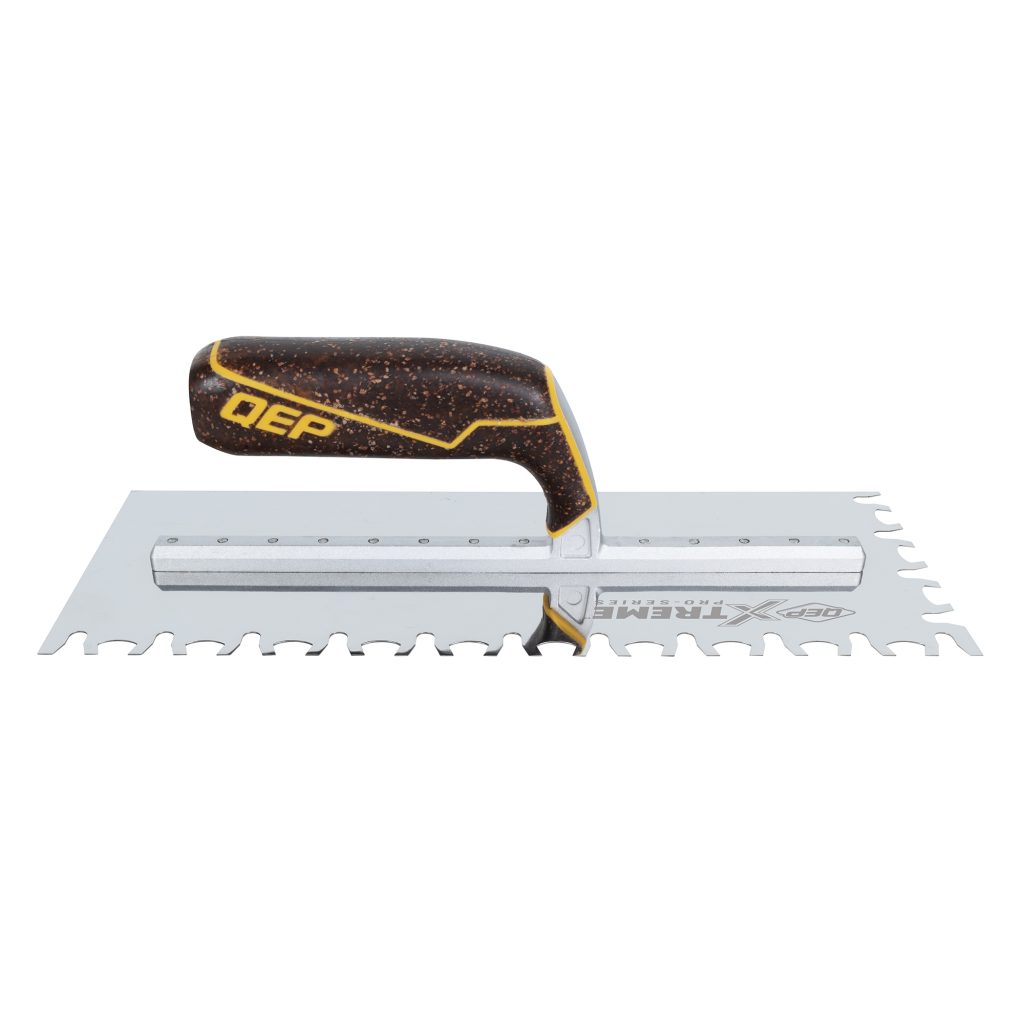 QEP Xtreme Euro Notch Cork Handle XL Stainless Steel Trowel